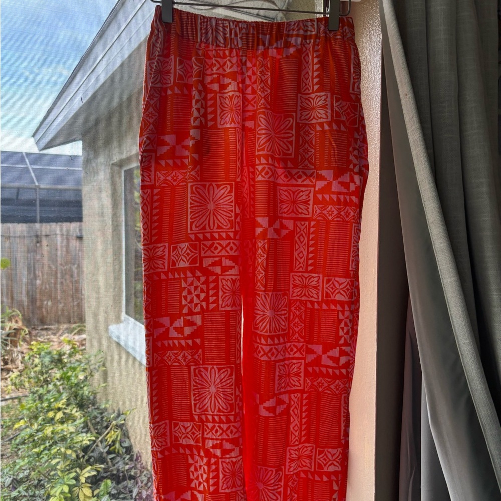 O'Neill Orange and Pink Patterned Pants